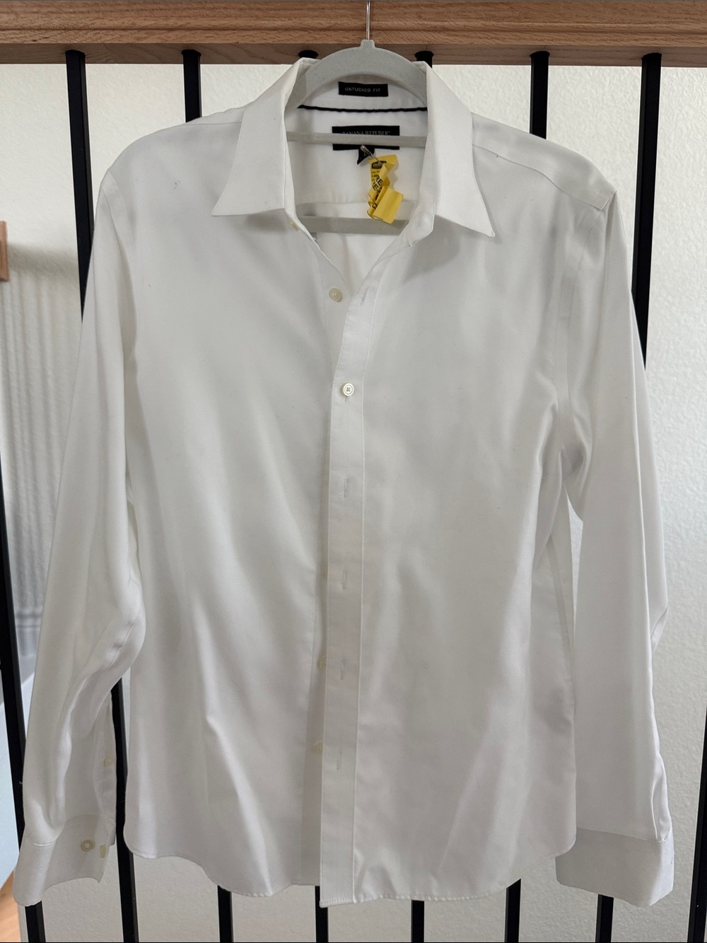 Banana Republic White Men's Dress Shirt - Classic Spread Collar